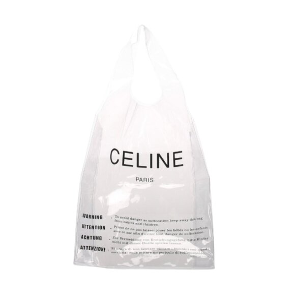 Celine Paris Transparent Clear Tote Shoulder Bag Purse Womens PVC Plastic 2018 - Picture 2 of 11